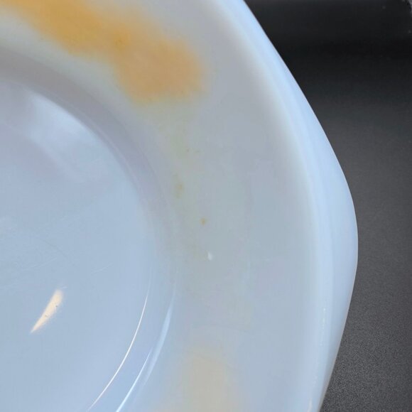 Vintage Glasbake Ovenware Yellow Daisy Casserole 514 Lid Brass Warming Stand Lid - Picture 14 of 16